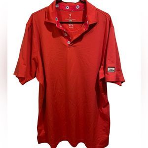 Fairway & Greene Men’s Pink Floral Country Club Golf Athletic Performance Polo